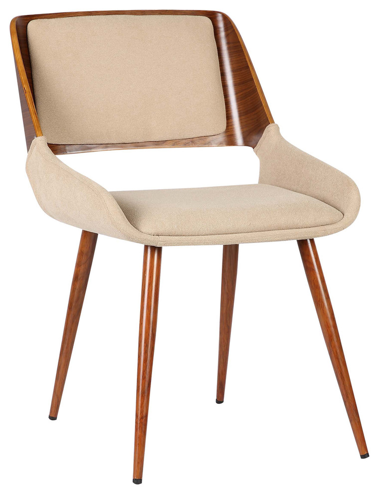 Carmela Dining Chair Walnut Finish and Gray Fabric   Midcentury   Dining Chairs   by Armen Living  Houzz
