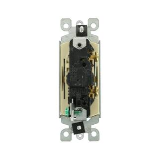 Leviton 15-Amp 120277-Volt Decora 1-Pole Residential Grade Ac Quiet Illuminated Rocker Switch Ivory 5611-2I