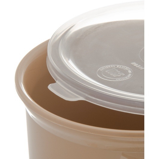 Carlisle 1.2 Quart Beige Crock With Lid  1 Each  1...