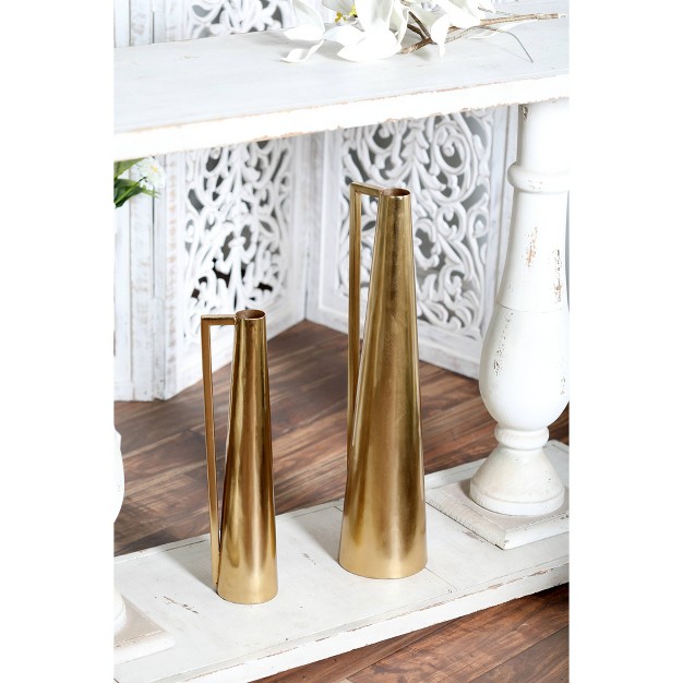 Set Of 2 Modern Tapered Iron Pitcher Vases Shopsmaniay