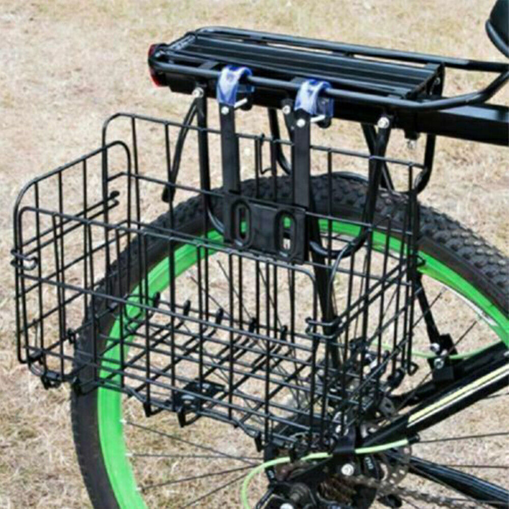 JahyShow Bicycle Bike Basket Detachable Folding Metal Wire Handlebar Storage Carrier For Front Rear