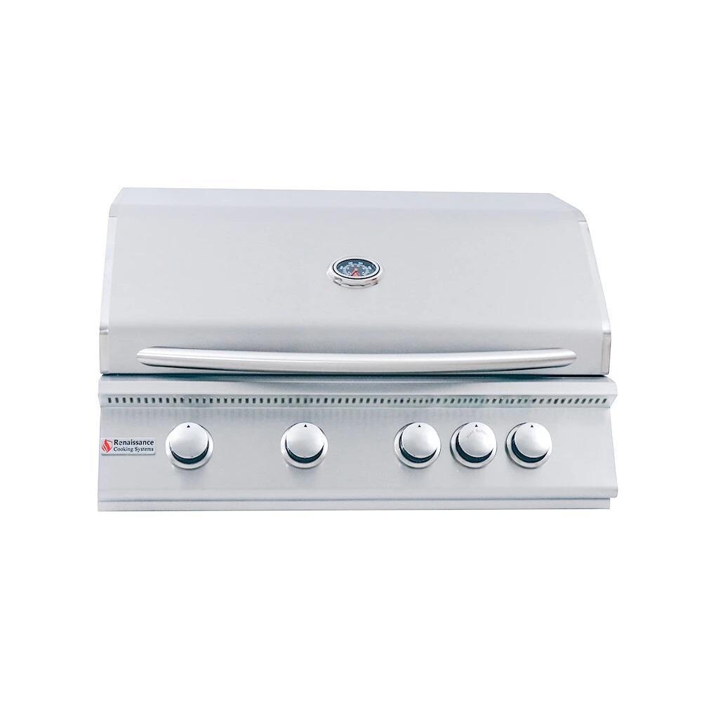 RCS Premier Series 32-Inch 4-Burner Built-In Propane Gas Grill With Rear Infrared Burner