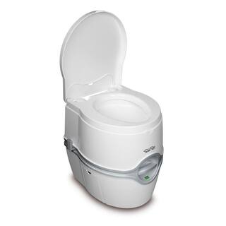 THETFORD Porta Potti 1-Piece 0.07 GPF Single Flush Round Electric Toilet in White 92306