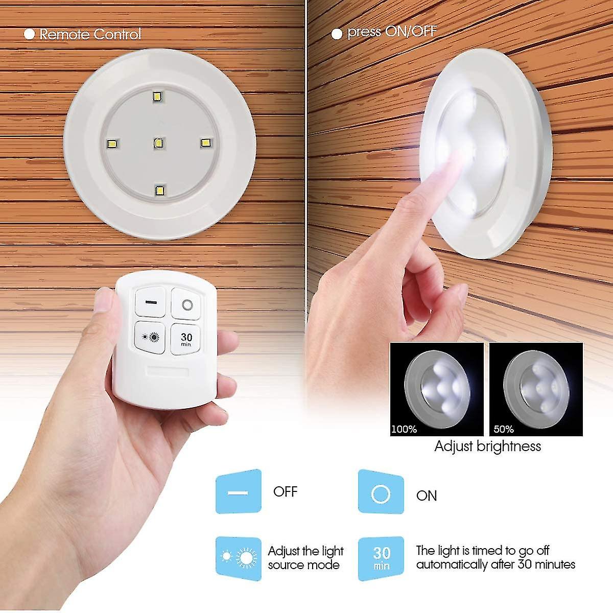 Wireless Led Puck S With Remote ， Ed S Compatible With Under