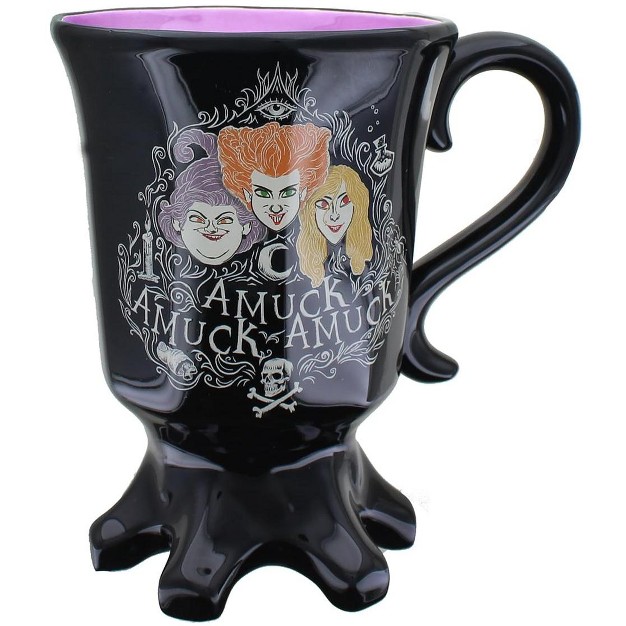 Silver Buffalo Disney Hocus Pocus Sanderson Sisters Amuck Sculpted Ceramic Mug Holds 20 Ounce