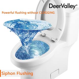 DEERVALLEY DeerValley Apex 12 in. Rough in Size 1-Piece 1.28 GPF Single Flush Elongated Toilet in White Seat Included DV-1F52828