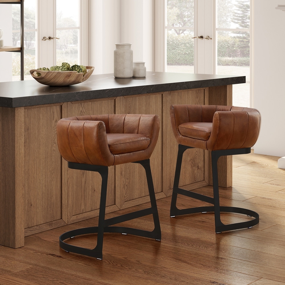 Art Leon Genuine Leather Barstool Counter Stool