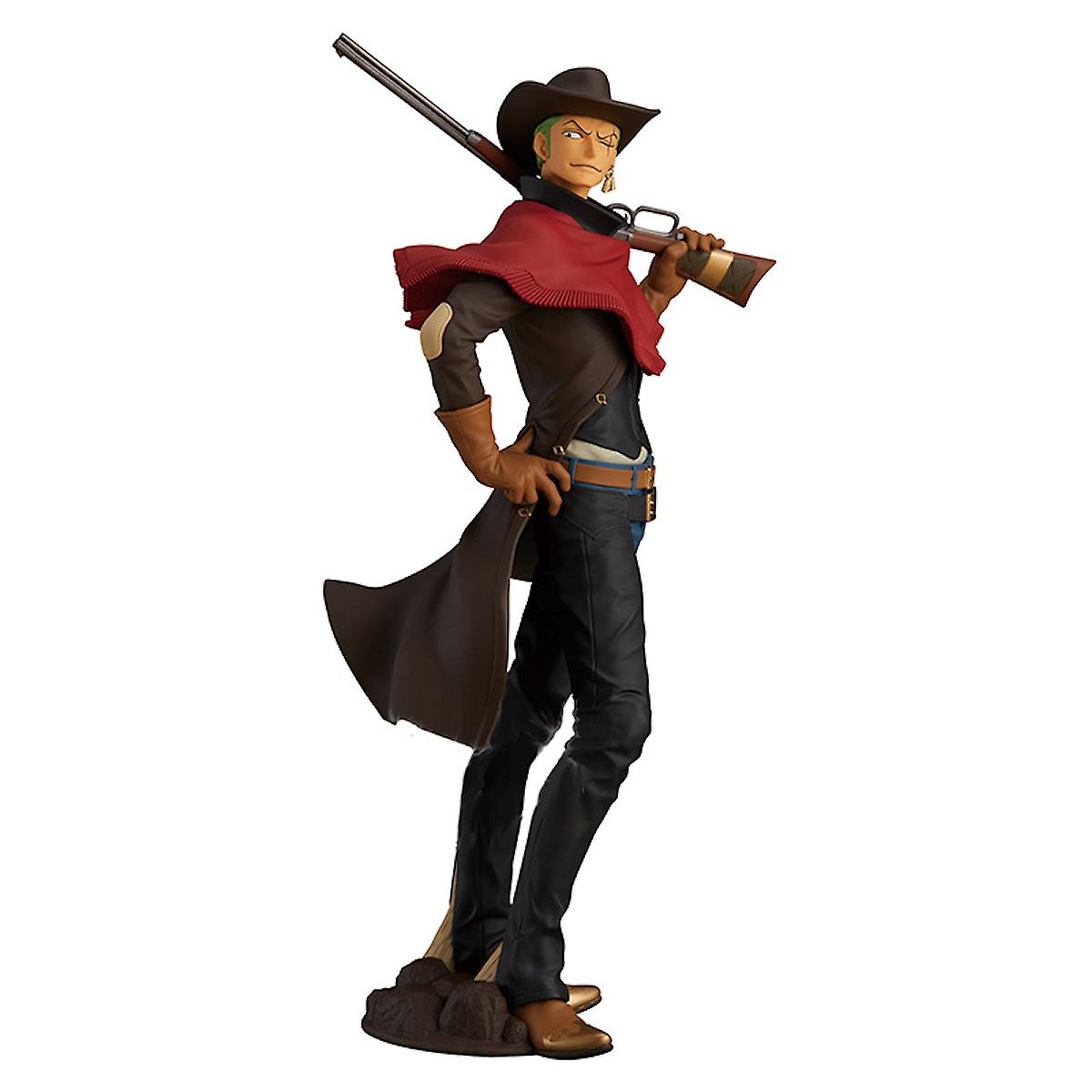 Cowboy Zoro One Piece Anime Action Figure Toy Model 22cm