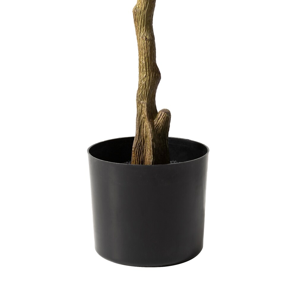 Glitzhome 6ft Faux Olive Artificial Tree With Black Pot   23.5\