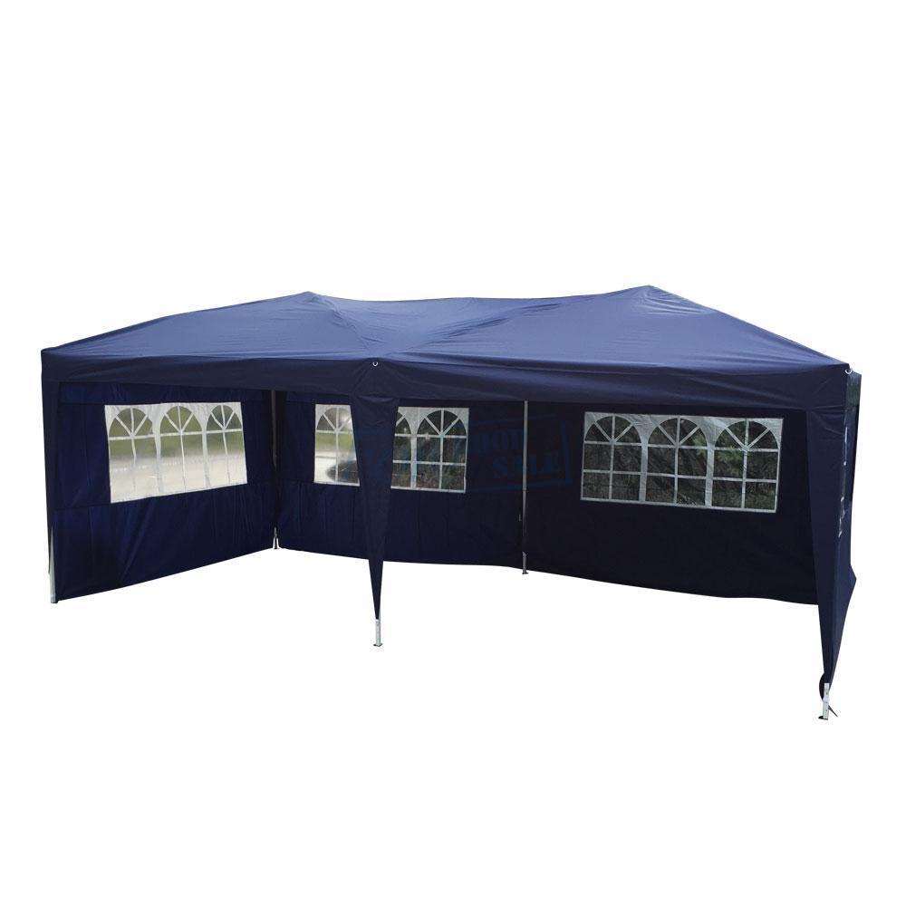 Zimtown 10'x20' Ez Pop up Backyard Canopy Heavy Duty Blue W/6 Sides