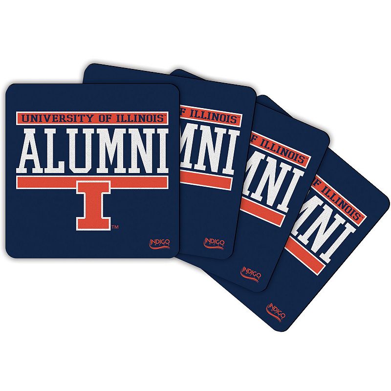 Illinois Fighting Illini Alumni 4-Pack Neoprene Coaster Set