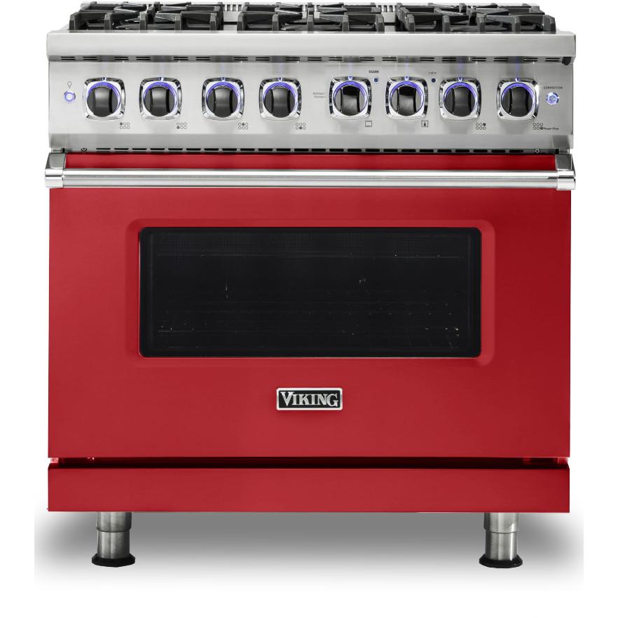 Viking 36-inch Freestanding Dual-Fuel Range with Elevation Burners CVDR7362-6BSM