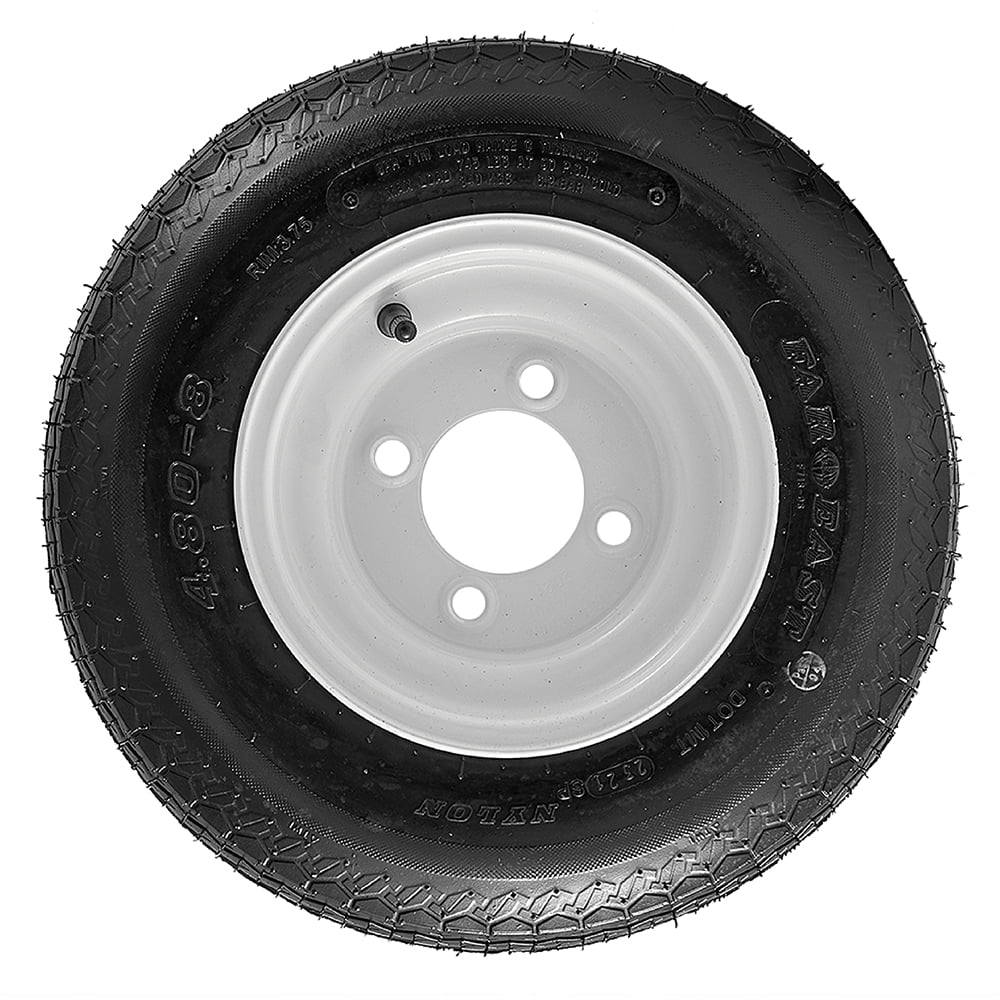 Albott Set of 2 Trailer Tires and Rims 4.80-8 480-8 6PR with 4 Lug on 4