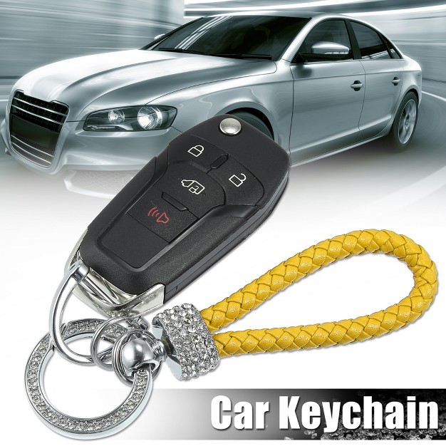 Unique Bargains Car Fob Key Chain Keychains Holder Set Rotatable