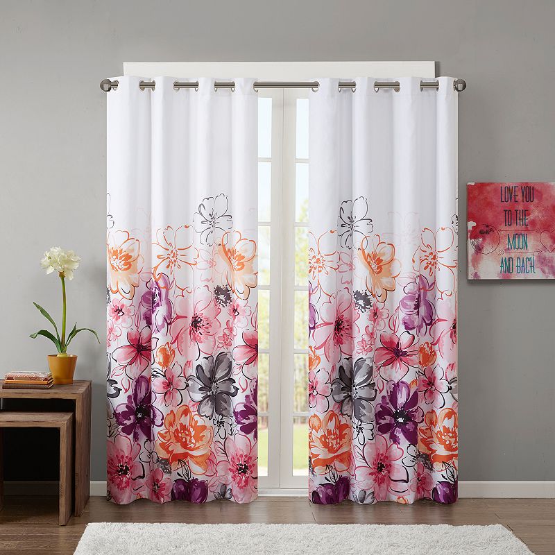 Intelligent Design 100% Blackout 1-Panel Ashley Window Curtain