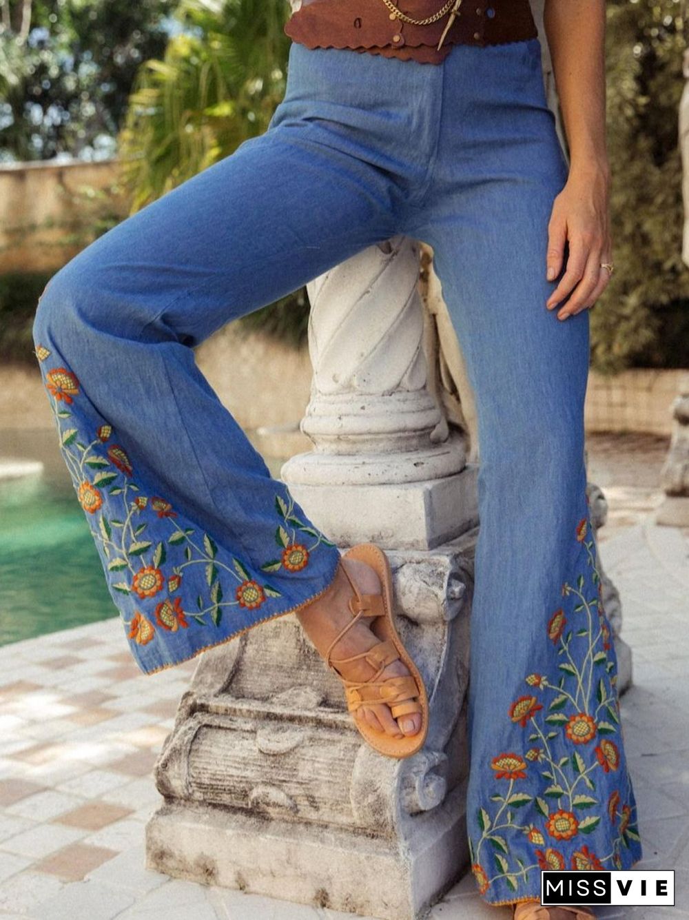 Floral Paneled Vintage Jeans