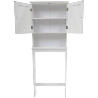 Redmon Contemporary Country 23.6 in. W x 62 in. H x 8.88 in. D Space Saver with Shaker Style Panels in White 5231WH