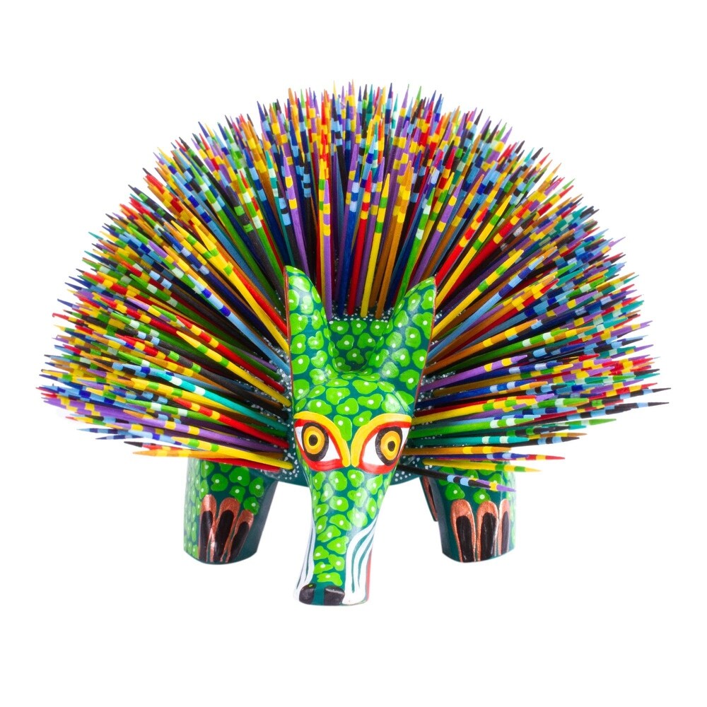 Novica Handmade Porcupine Spirit Wood Alebrije Sculpture   6.75\