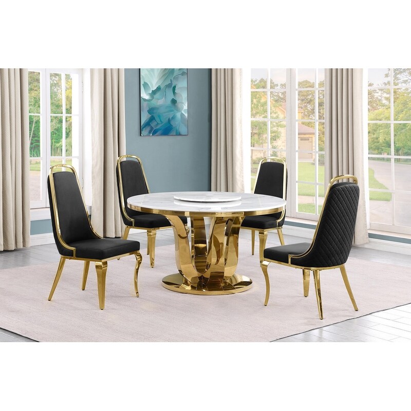 Best Quality Furniture D325 SC314 7 5 Piece Round Dining Set