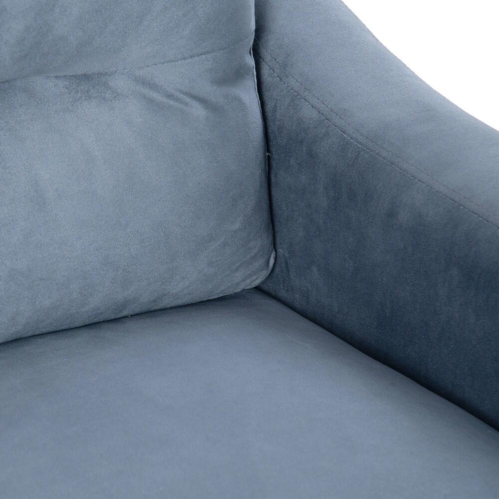 3 Seater/ Loveseat/ Single Sofa Chairs  Linen Fabric Upholstered Couch with Removable Cushions for Living Room  Blue Grey