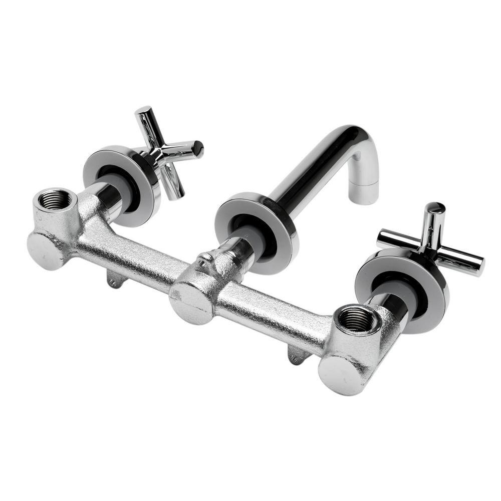 ALFI BRAND 8 in. Widespread 2-Handle Wall Mount Bathroom Faucet in Polished Chrome AB1035-PC