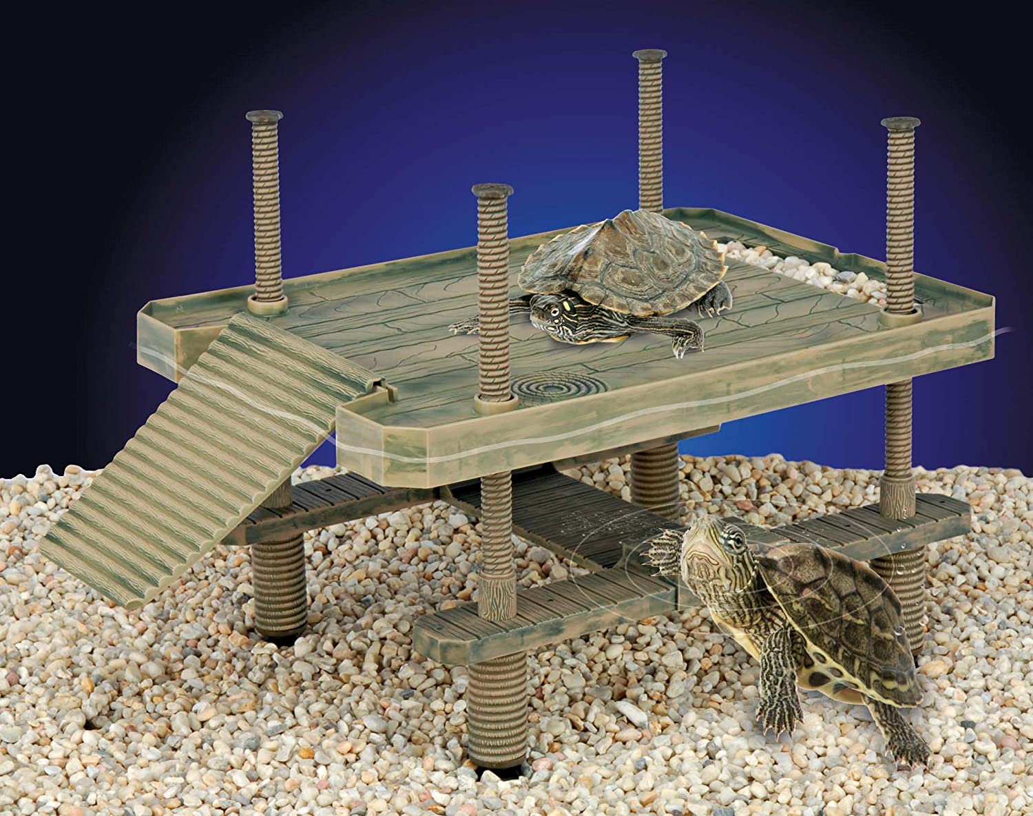 Penn-Plax Reptology Floating Plastic Turtle Pier and Basking Platform – Large Size