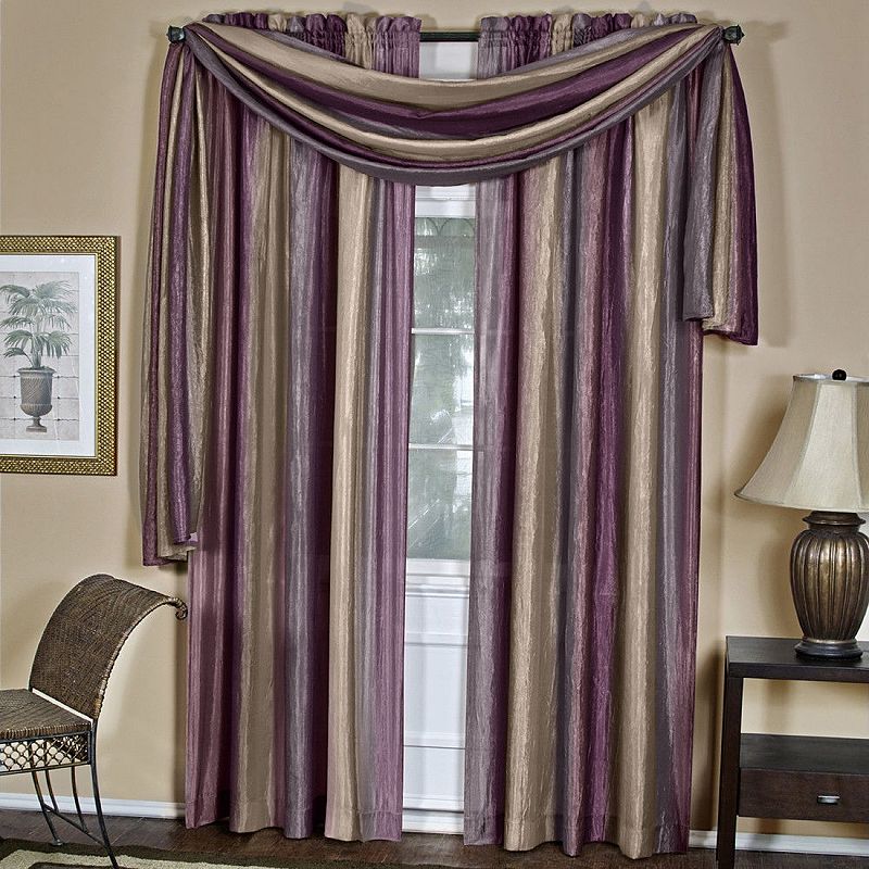 Kate Aurora Royal Ombre Crushed Semi Sheer Single Window Scarf Treatment