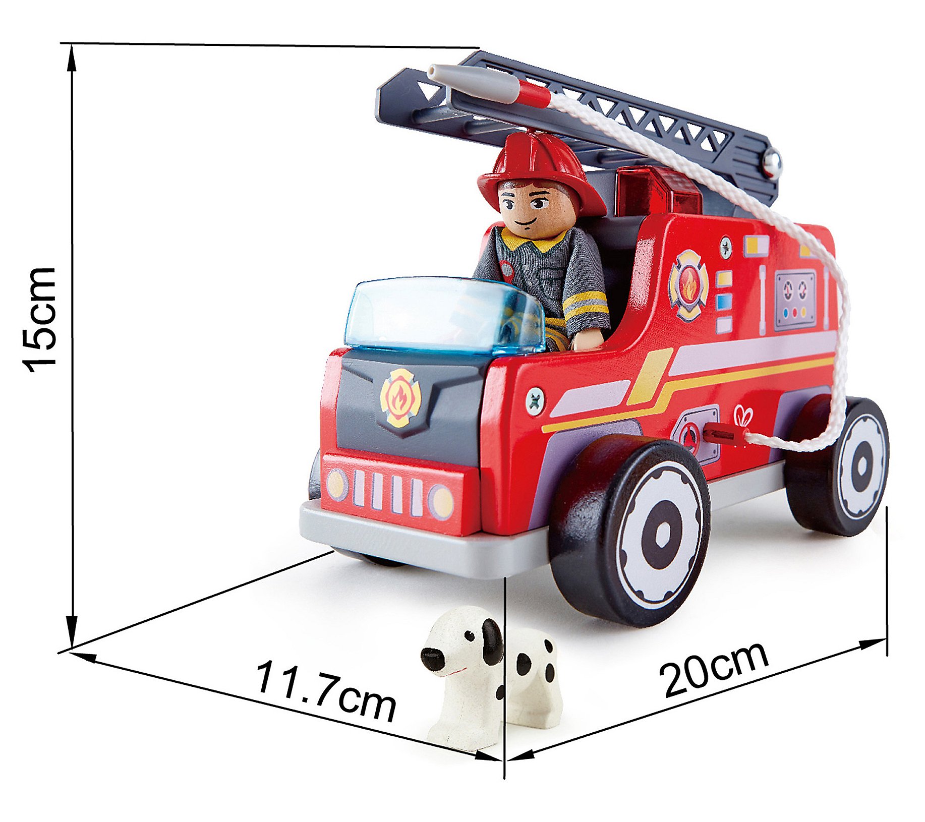 Hape Fire Truck Wooden Fire Engine Toy Play Set