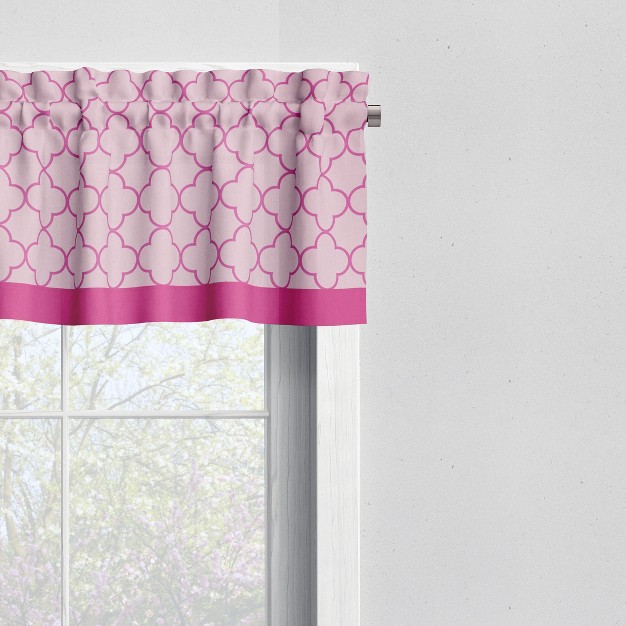 Bacati Quatrefoil Pink Window Valance