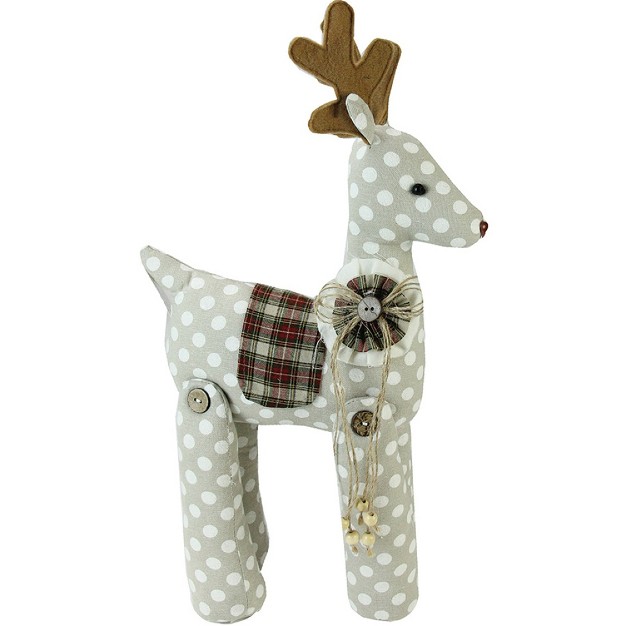 White And Brown Polka Dot Reindeer Christmas Tabletop Decor