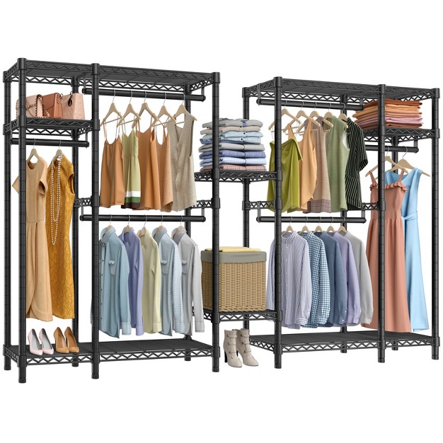 Vipek V22s Garment Rack Heavy Duty Clothes Rack Large Portable Wardrobe Clothes Closet Max Load 1500lbs Black