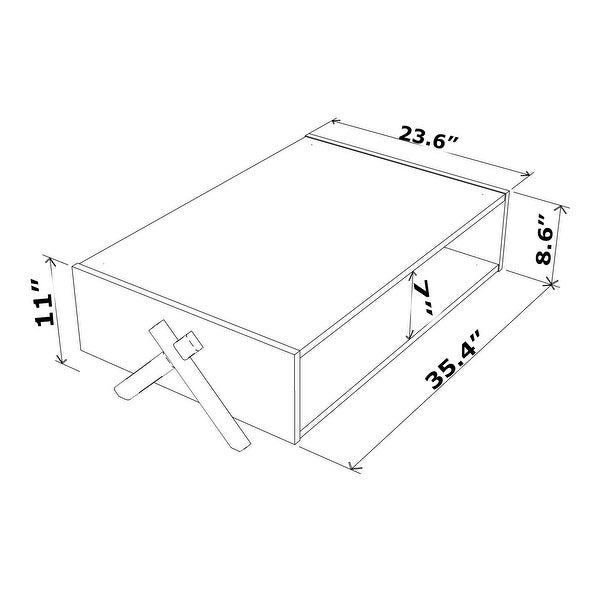 Cross Legs Wooden Frame Coffee Table with Interior Shelving