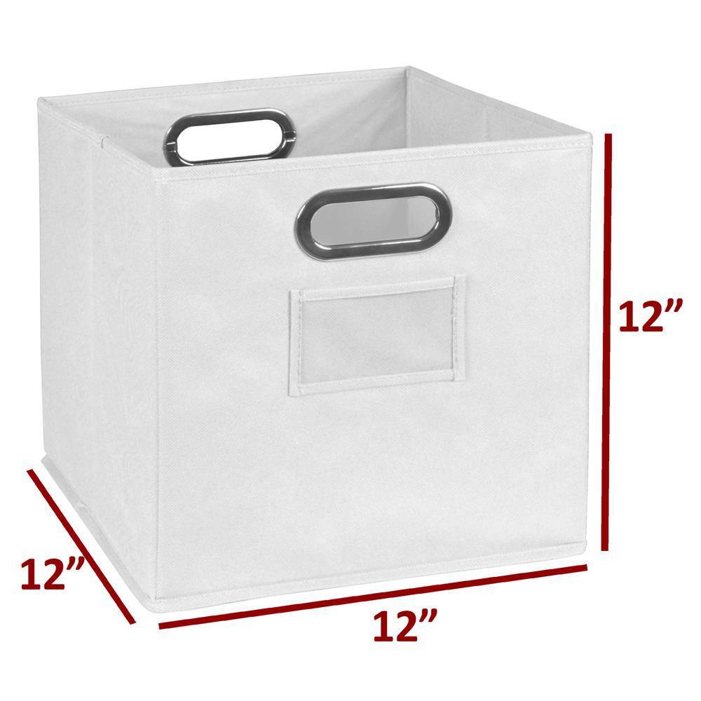 Regency 12 in. H x 12 in. W x 12 in. D White Fabric Cube Storage Bin 6-Pack HDCHTOTE6PKWH