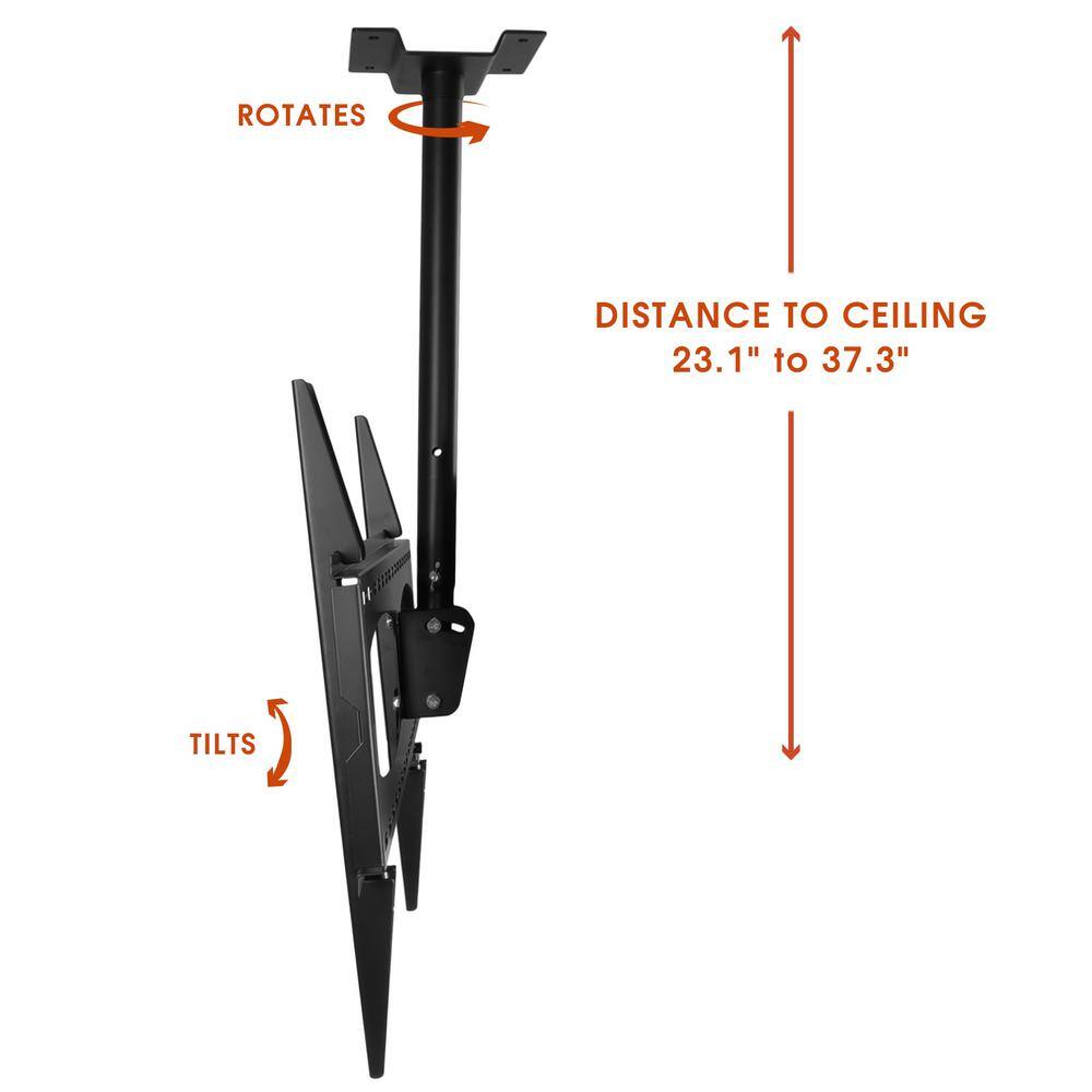 MegaMounts Tilting And Rotating Adjustable Height Ceiling Mount for 37 in. to 70 in. Displays 98599662M