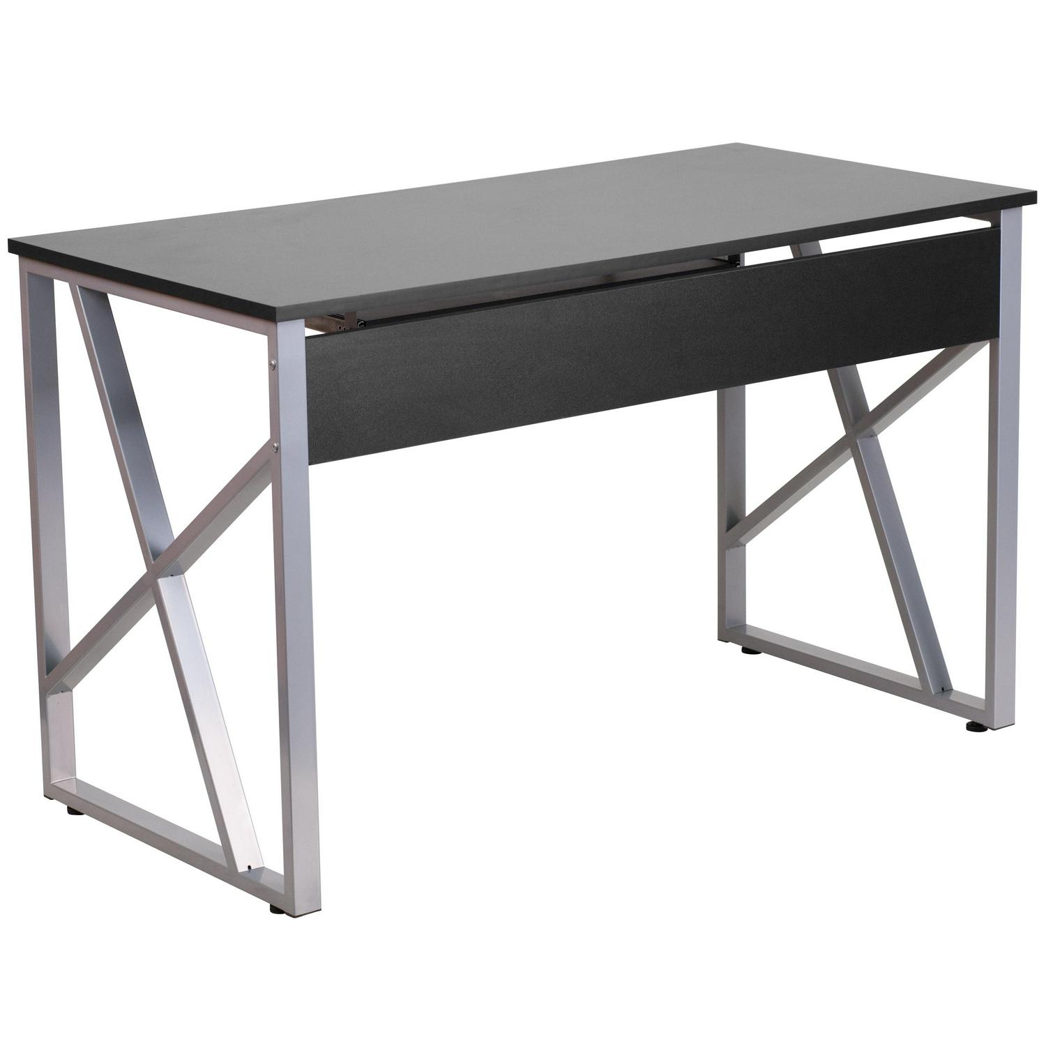 Flash Furniture Black Computer Desk with PullOut Keyboard Tray and CrossBrace Frame  Crowdfused