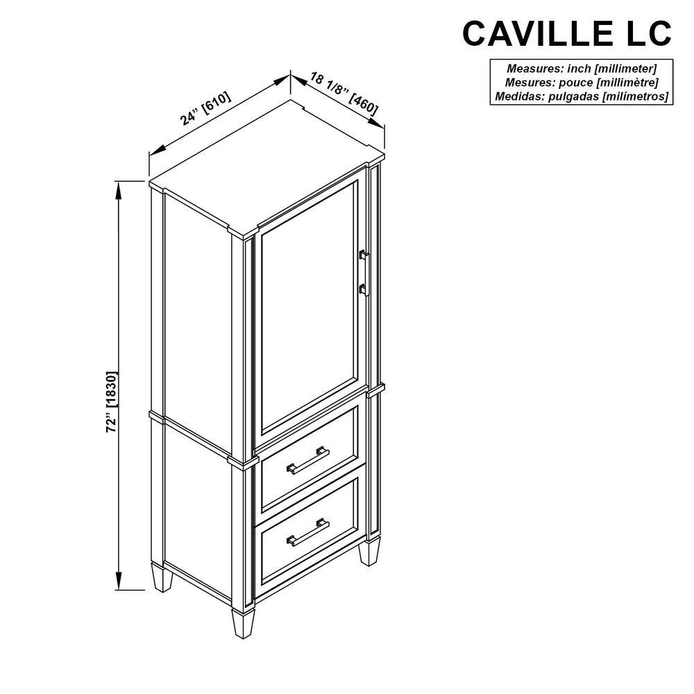 Home Decorators Collection Caville 24 in. W x 16 in. D x 60 in. H Brown Linen Cabinet in Almond Latte Caville LC-AL