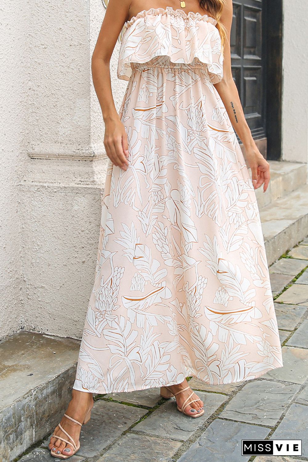 Floral Off-shoulder Long Dress Wholesale