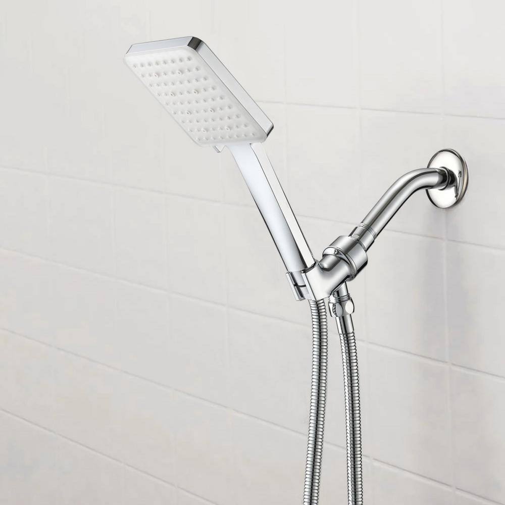 Aurora Decor ACA 6-Spray Patterns with 1.8 GPM 4 in. Wall Mount Handheld Shower Head in Chrome SFSLHD2B06CH