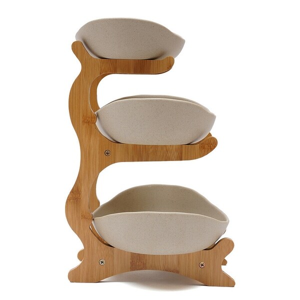 3 Tier Ceramic Fruit Basket Holder Dining Table Fruit Tray