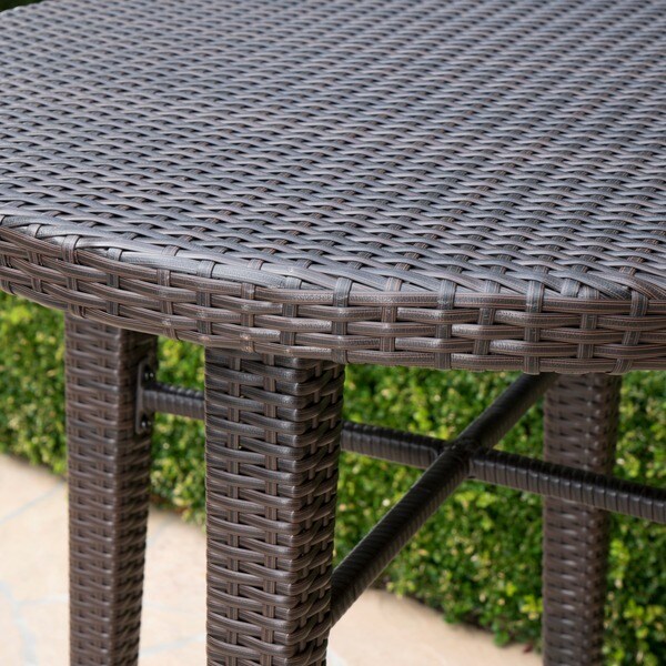 Dominica Outdoor 32inch Round Wicker Bar Table by Christopher Knight Home