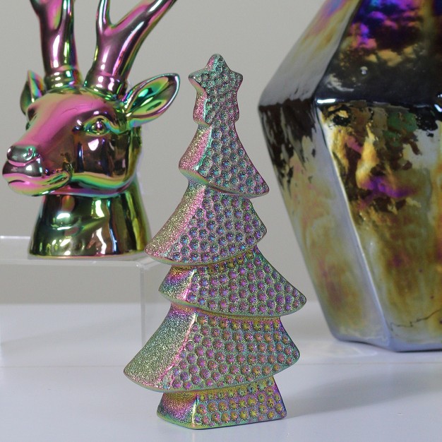 Iridescent Rainbow Bohemian Christmas Tree Table Top Decoration