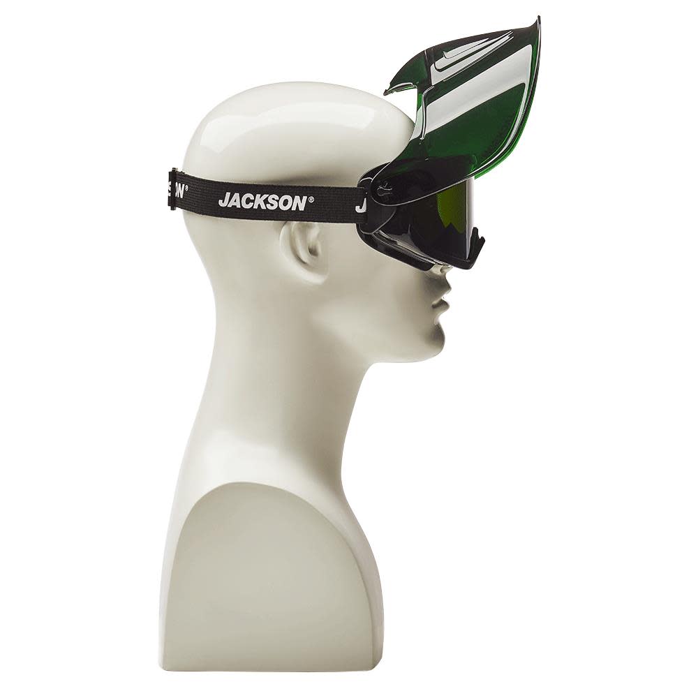 GPL550 Premium Goggle with Detachable Face Shield， Shade 5 IR Lens， Anti-Fog Coating， Green Frame