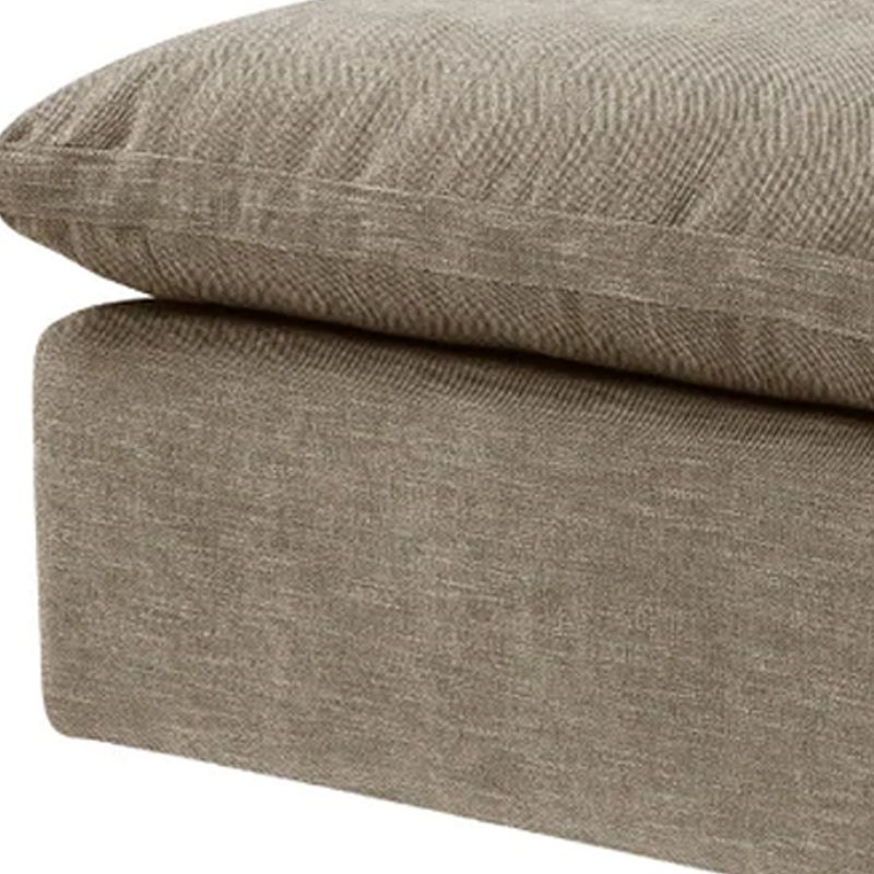 Scott 37 Inch Square Ottoman， Removable Pillow Top Cushion， Beige