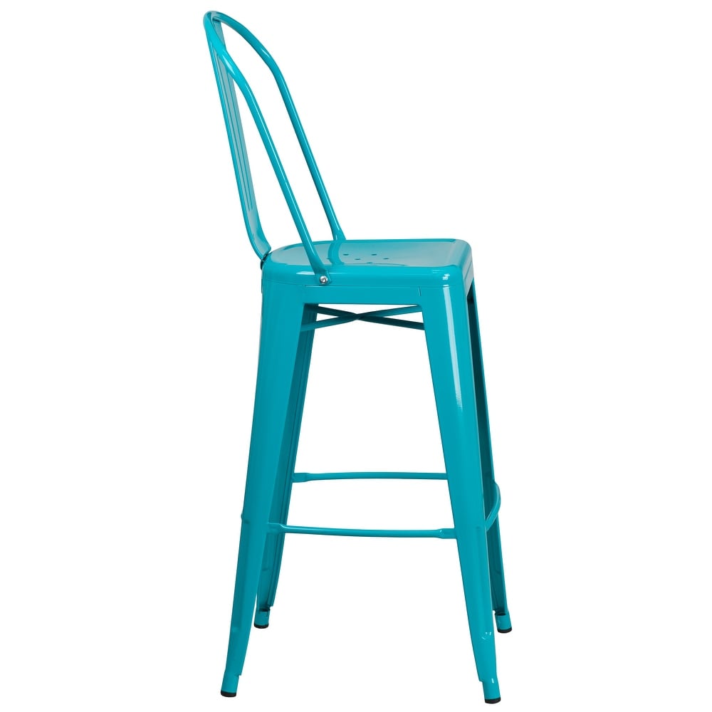 30'' High Metal Indoor Outdoor Barstool with Back   18\