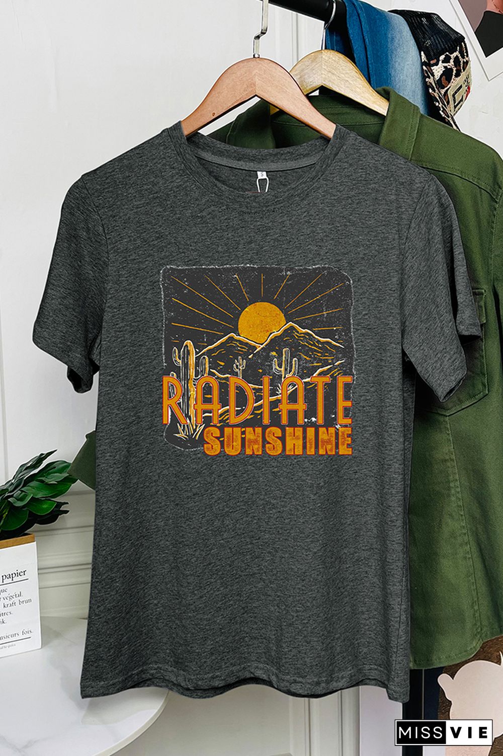 Radiate Sunshine Cactus Desert Graphic Tee Wholesale