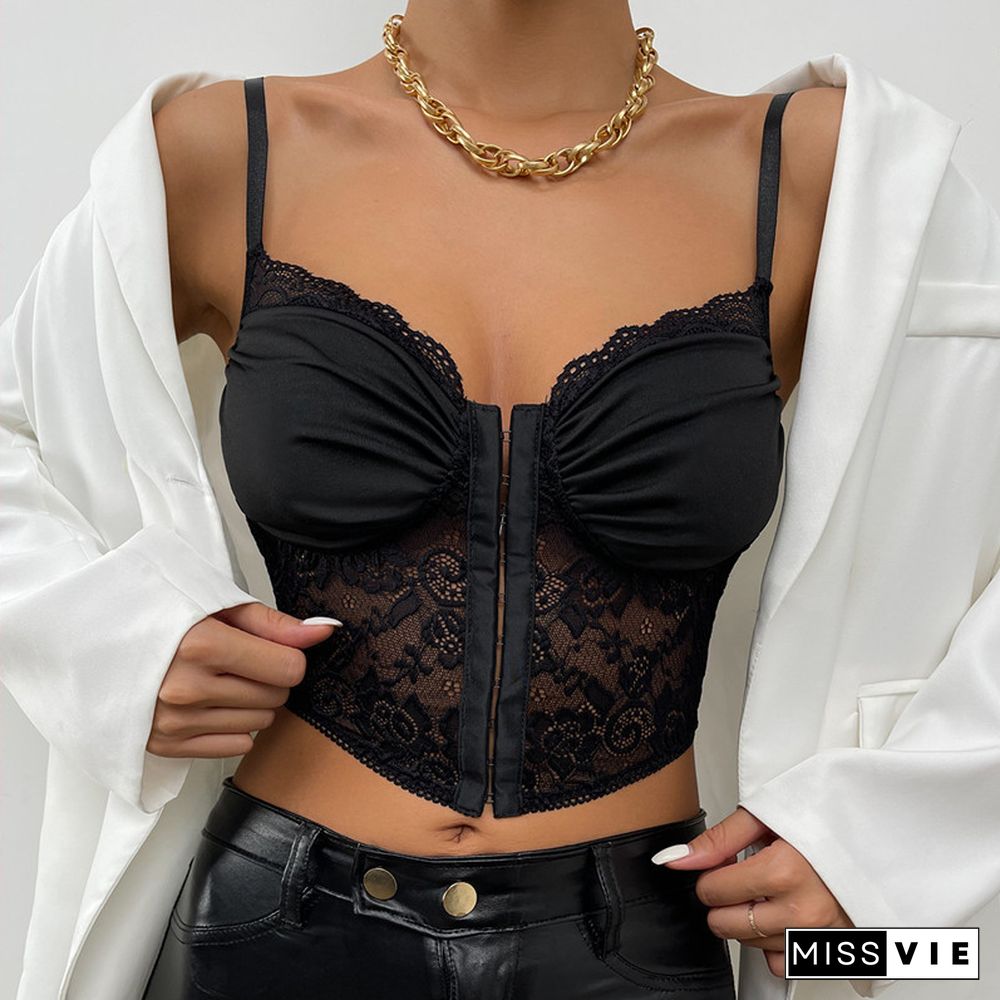 Women's Lace Buckle Fold Pattern Camisole