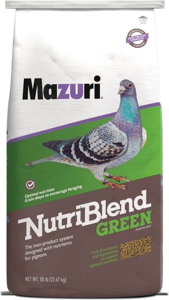 Mazuri Nutriblend Green Pigeon Bird Food， 50-lb bag