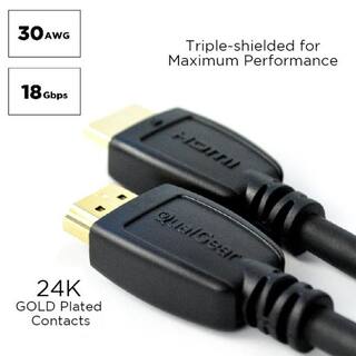 QualGear 6 ft. High Speed HDMI 2.0 Cable with Ethernet (12-Pack) QG-CBL-HD20-6FT-12PK