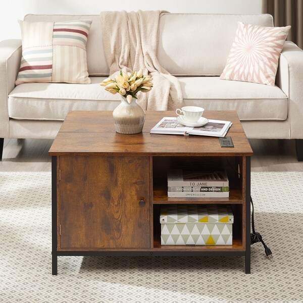 Modern Lift MultiFunction Coffee Table with Hidden Compartment