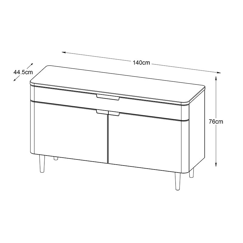 SIENNA Sideboard Buffet 140cm -  Oak & White